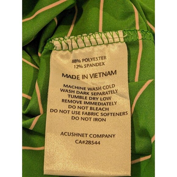 FootJoy Mens Shirt Large Green White Striped Active Polo Golf - Picture 5 of 5